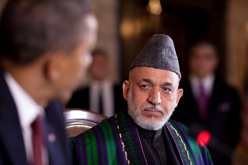 Afghan President Hamid Karzai Listens