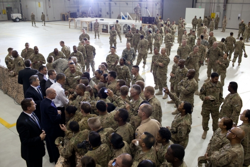 The President Greets Troops