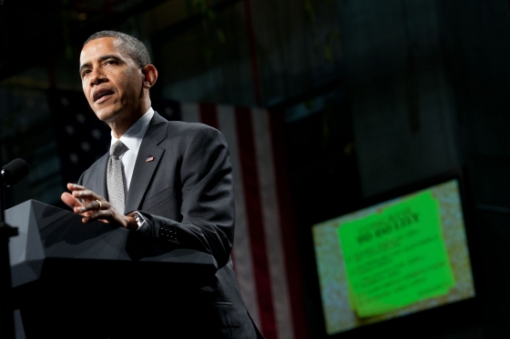 President Barack Obama delivers remarks on the economy at the State University of New York, in Albany