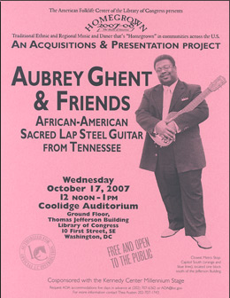 Aubrey Ghent Homegrown concert flyer for 2007