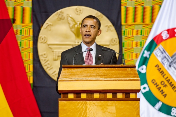 President Barack Obama delivers remarks to Parliament in Accra, Ghana, July 11, 2009