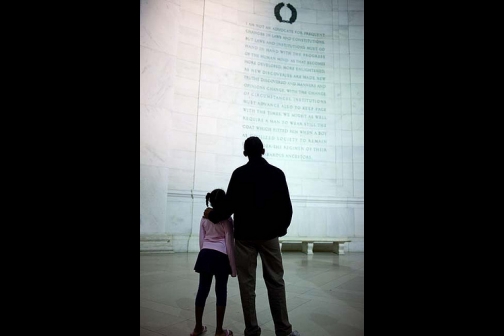 The President and his daughter Sasha read