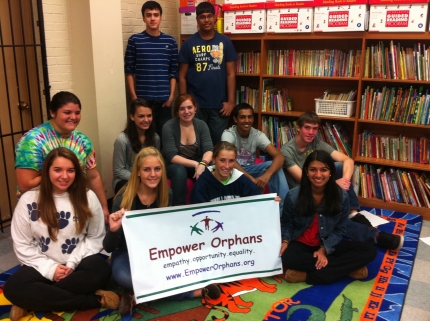 Neha Gupta and Members of Empowering Orphans volunteer