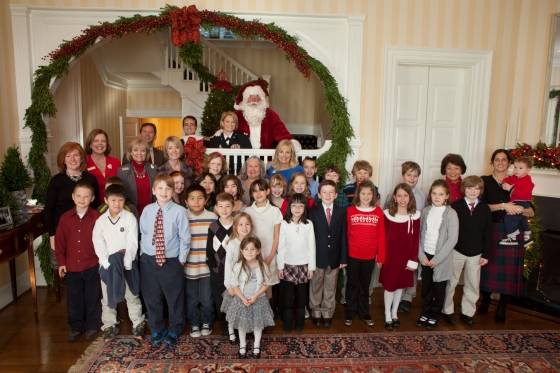 Group Photo at Dr Biden's Holiday Party for White Oaks Elementary School 