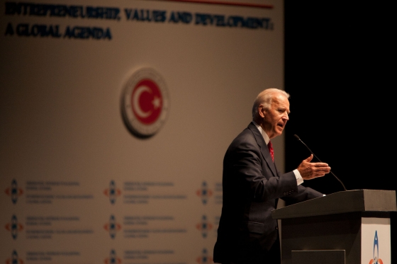 Vice President Joe Biden addresses the Global Entrepreneurship Summit in Istanbul
