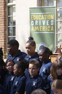Students performing at National Historic Site