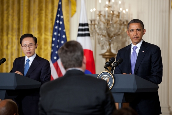 President Lee of South Korea and President Obama Hold Joint Press Conference 