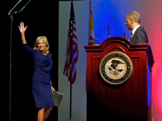 Dr. Jill Biden at Dept. of Justice and Dept. of Defense Partnership Event 