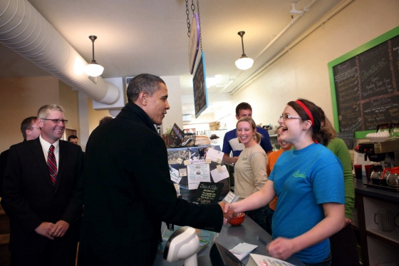 President Obama Meets Workers in Michigan