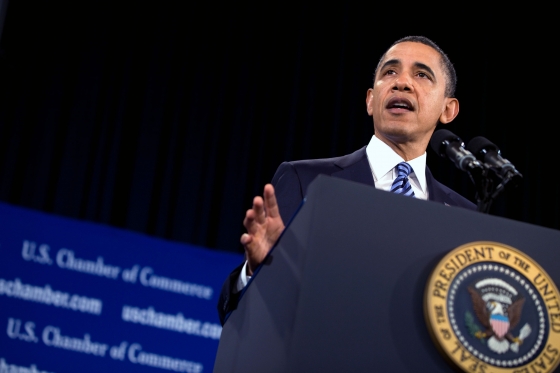 President Barack Obama Addresses the U.S. Chamber of Commerce 