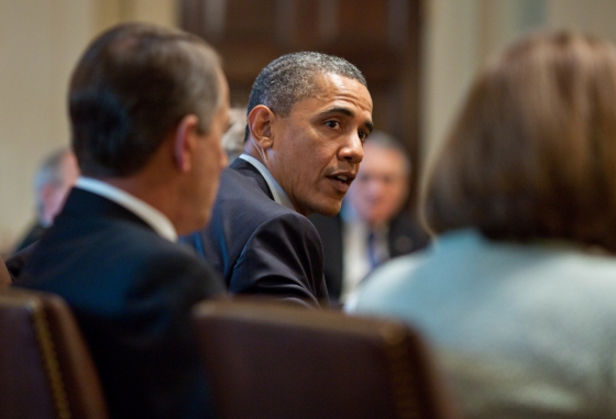 President Barack Obama President meets with the House and Senate Leadership in the Cabinet Room