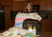 Dani and a fully stocked diaper bag.