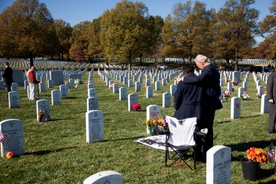 Vice President Joe Biden Talks to a Family Member in Section 60