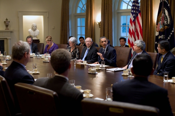 President Barack Obama and Vice President Joe Biden Attend a Cabinet Meeting