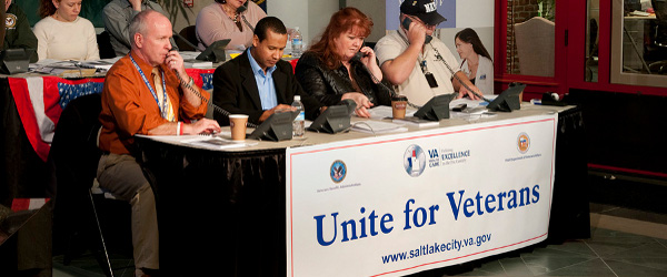 Unite for Veterans infothon operators taking phone calls