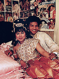Bride and groom at a Cambodian wedding