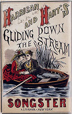 Gliding Down the Stream Songster cover showing a romantic couple in a row boat