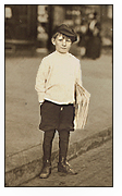 Lewis Hine photograph of news boy