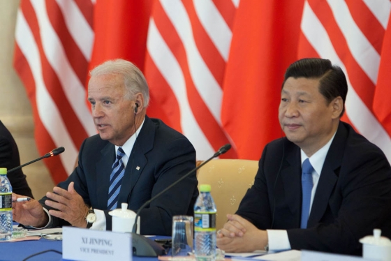 Vice President Joe Biden with Chinese Vice President Xi at the Beijing Hotel