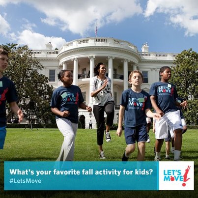Photo: What's your favorite fall activity to get kids moving? We'll highlight some of our top picks on http://LetsMove.gov