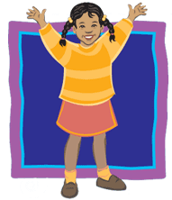 Illustration of a happy little girl