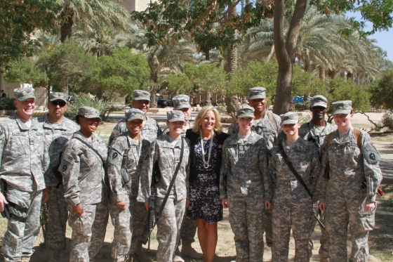 Dr. Jill Biden meets with servicemen and women 