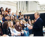 Johnny with Georgia students on the Capitol steps