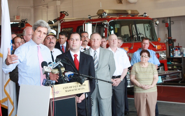 Kerry Visits Fall River to Deliver $14.5 Mil SAFER Grant, Saving 79 Firefighter Jobs