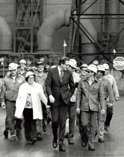 Senator Rockefeller with West Virginia workers