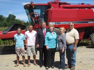 Chairwoman Stabenow and Agriculture Secretary Tom Vilsack meet with West Michigan farmers at May Farms in Sparta.