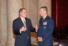 Senator Pryor speaks with an Air Force Colonel at the Air Force Caucus Breakfast about the Department of Defense’s proposed budget.