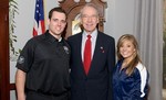 Grassley with Iowa Olympians Shawn Johnson and Andy Yohe