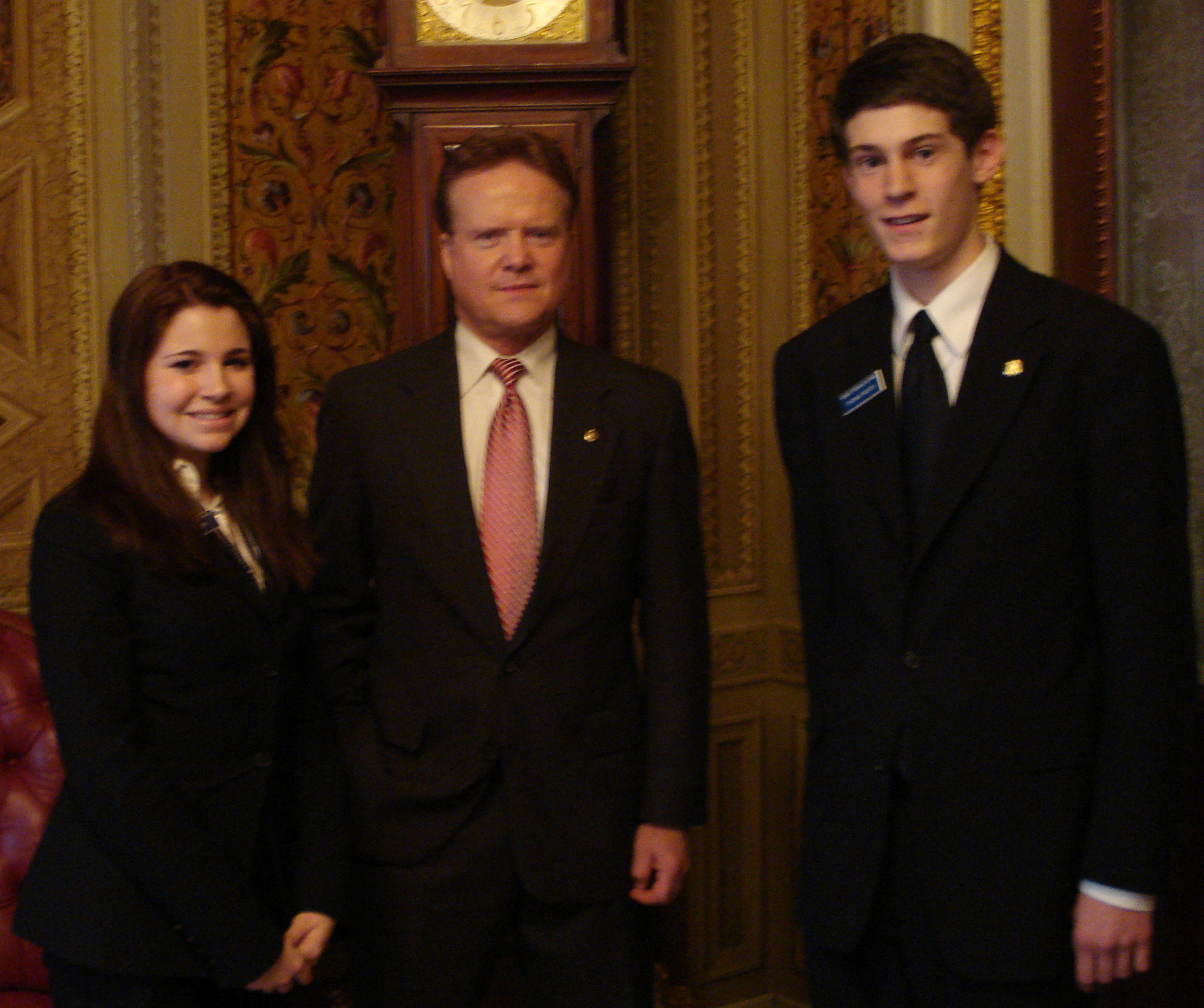 Senator Webb meets with pages from the Senate Page Program