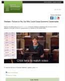 Shaheen: Failure to Pay Our Bills Could Cause Economic Catastrophe (July 28, 2011)