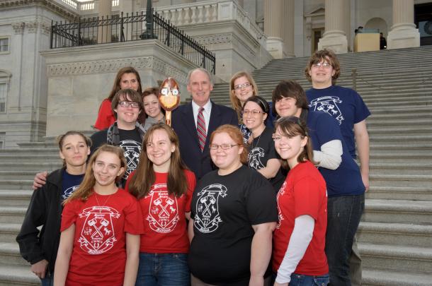 Senator Coats with Junior State of America Students from the Mooresville High School Chapter