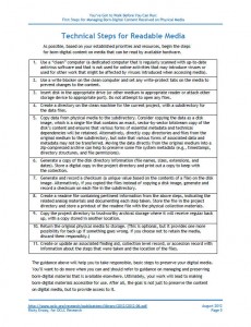 Technical Steps for Readable Media from the report