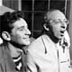 Photo of Bernstein and Aaron Copland, 1945.