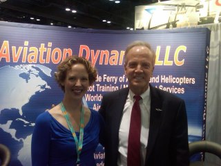 Photo: Visiting with Sarah Grosvenor, operations manager of Aviation Dynamix of Wichita. Sarah, who owns and operates the business with her husband Andre, is the daughter of former State Rep. Bill Light.