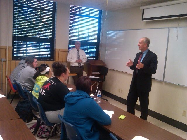 Photo: This morning I visited the the Hutchinson Community College leadership class, which is taught by President Ed Berger and Vice President of Student Services Randy Meyers,  I enjoyed answering questions from a thoughtful, motivated group of young people who are working to create a bright future. Every decision we make in Washington, D.C., should help these students create a better tomorrow for themselves and our nation.