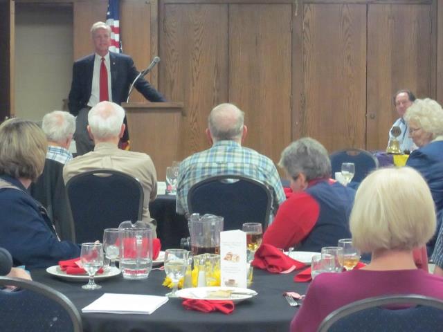 Photo: Today, I was the keynote speaker at a meeting of the Hays Lions Club and had a good discussion with members on topics ranging from the presidential election to the economy.