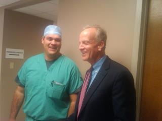 Photo: Visiting with Todd Nason, CRNA at McPherson Hospital