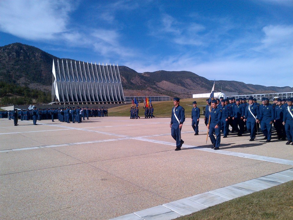 Photo: Robba and I drove to Colorado this weekend to attend the wedding of Emily Jeter, daughter of Joe and Cheryl Jeter of Hays. I stayed today to visit the United States Air Force Academy. At the Academy, I was briefed by the Superintendent Lt. General Mike Gould, and had lunch with eight cadets from Kansas and Brigadier General Greg Lengyel, the Commandant of Cadets. I was also asked to speak to a senior seminar studying the U.S. Congress taught by Lt. Col. Shaio Zerba and Lt. Col. Denver Collins. 

Congratulations to the Jeter family and thank you to all those at the U.S. Air Force Academy for facilitating my visit.