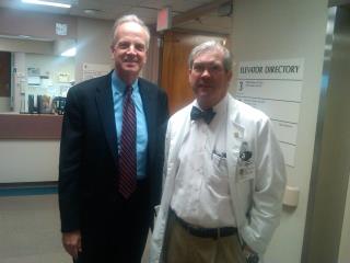 Photo: Visiting with Dr. Tyler Hughes, a General Surgeon at McPherson Hospital