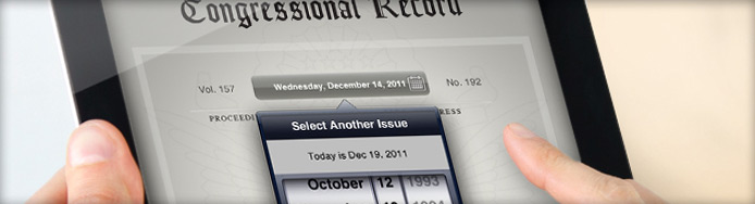 Congressional Recrod app in use