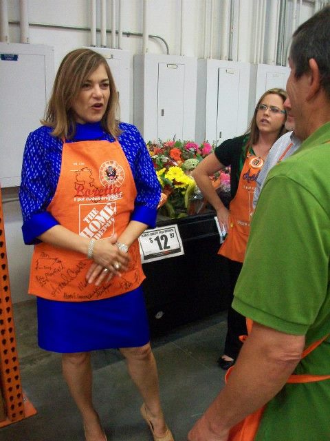 Photo: Chatting with Home Depot employees.