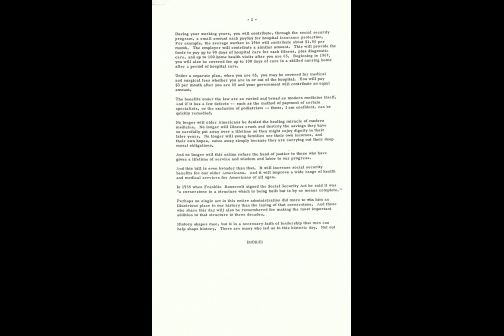 Page 2 of remarks by the President at the Signing of the Medicare Bill, Independence, Missouri