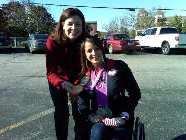 Photo: This weekend, Senator Ayotte honored New Hampshire paralympian Victoria Arlen, who won four medals and set a new world record in swimming at the 2012 London Paralympic Games.  Congratulations to Victoria on her outstanding accomplishments - she is an inspiration to all of us!