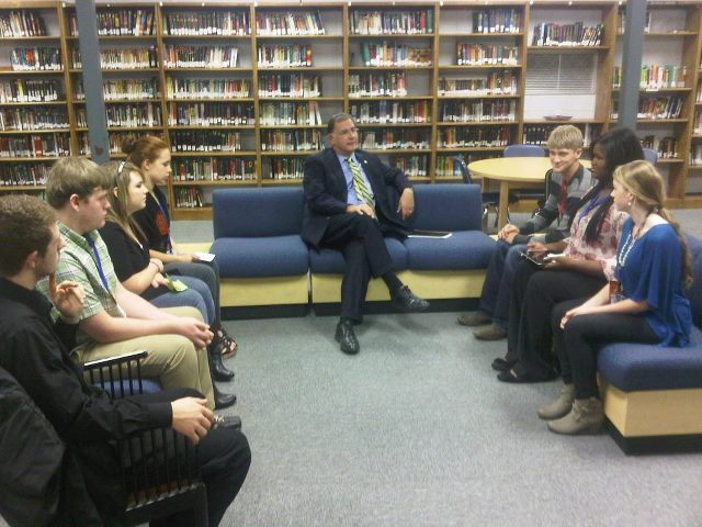 Photo: We're having a great visit with students at Cherry Valley High School in Cross County. Thanks for all of your questions and interest in the policies that impact your lives.