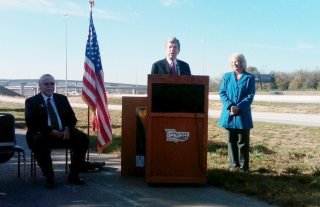 Photo: Senator Blunt joins Springfield Mayor Bob Stephens and Missouri Department of Transportation District Engineer Becky Baltzat the U.S. 60/65 Interchange Reconstruction Celebration.