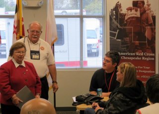 Photo: Senator Mikulski toured the American Red Cross Superstorm Sandy Headquarters in Baltimore to see first-hand relief efforts for those recovering from severe weather and to thank Red Cross workers and volunteers for their efforts.